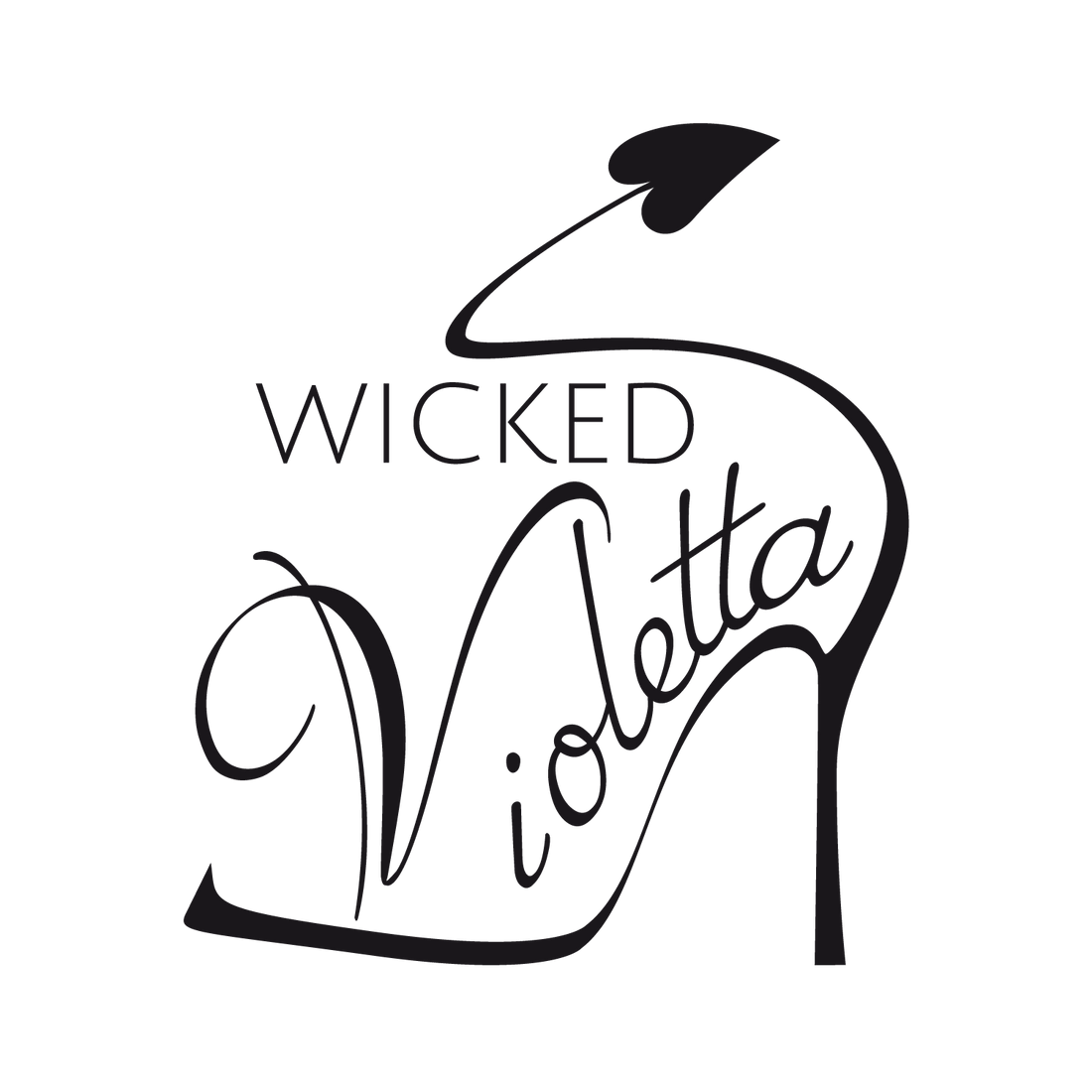 High heel shaped logo with devil tail
