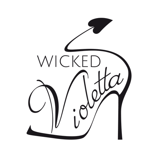 High heel shaped logo with devil tail